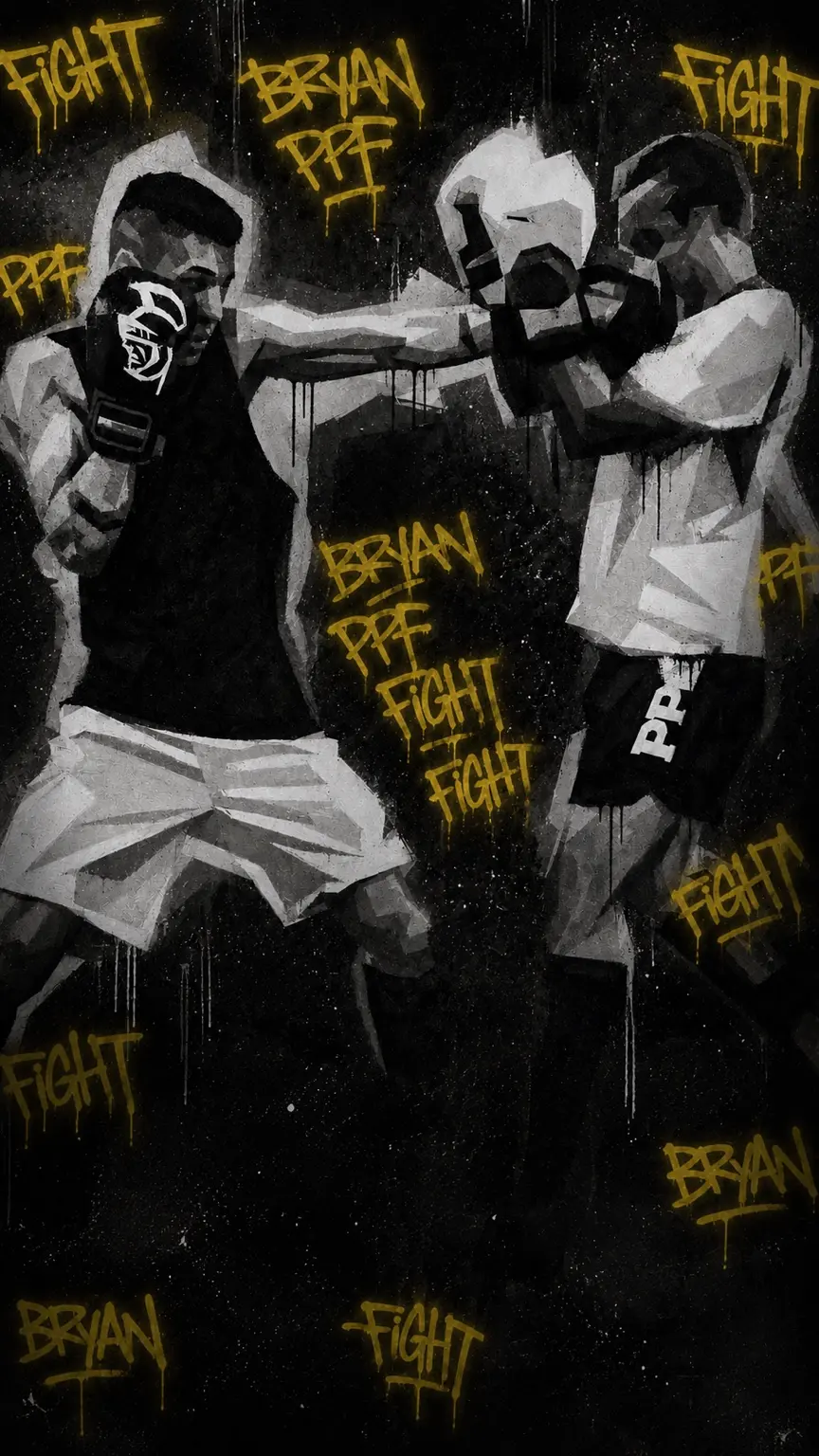 Arte com dois lutadores Porto Personal Fight