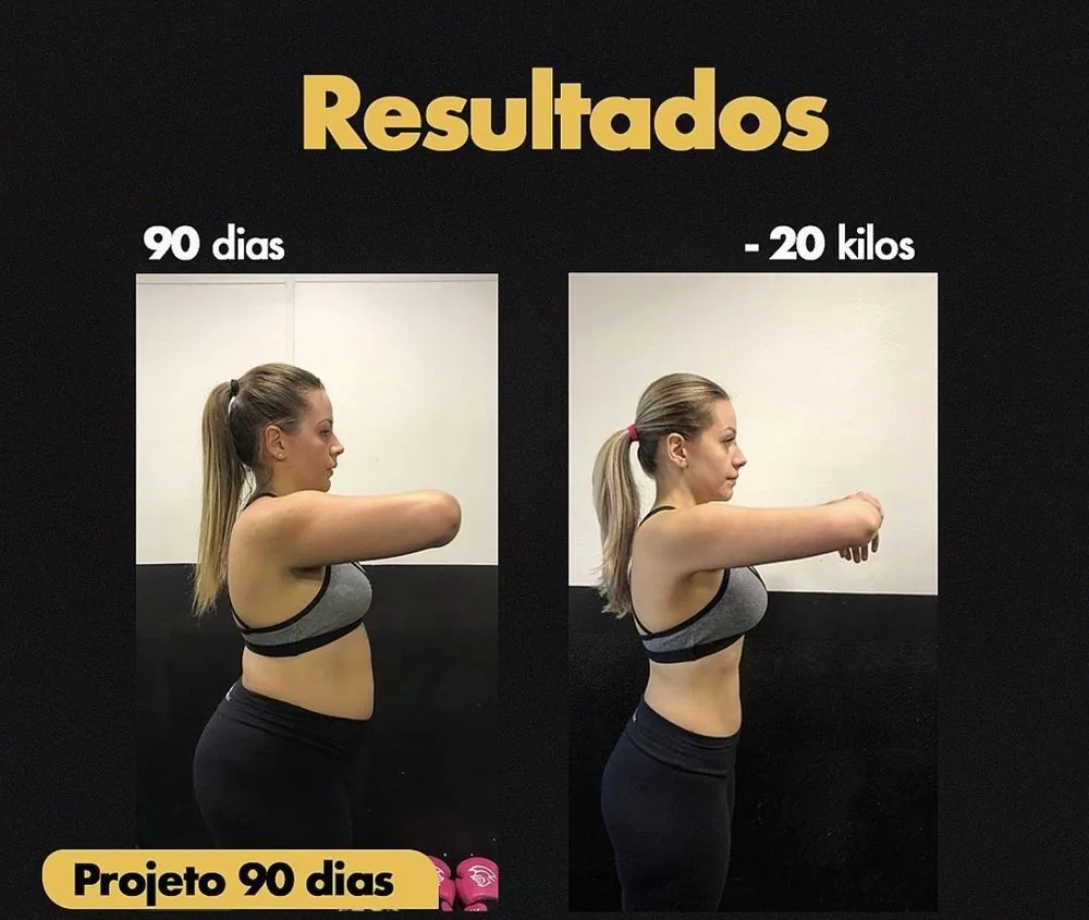 Resultado de transformação: 90 dias, menos 20kg na Porto Personal Fight