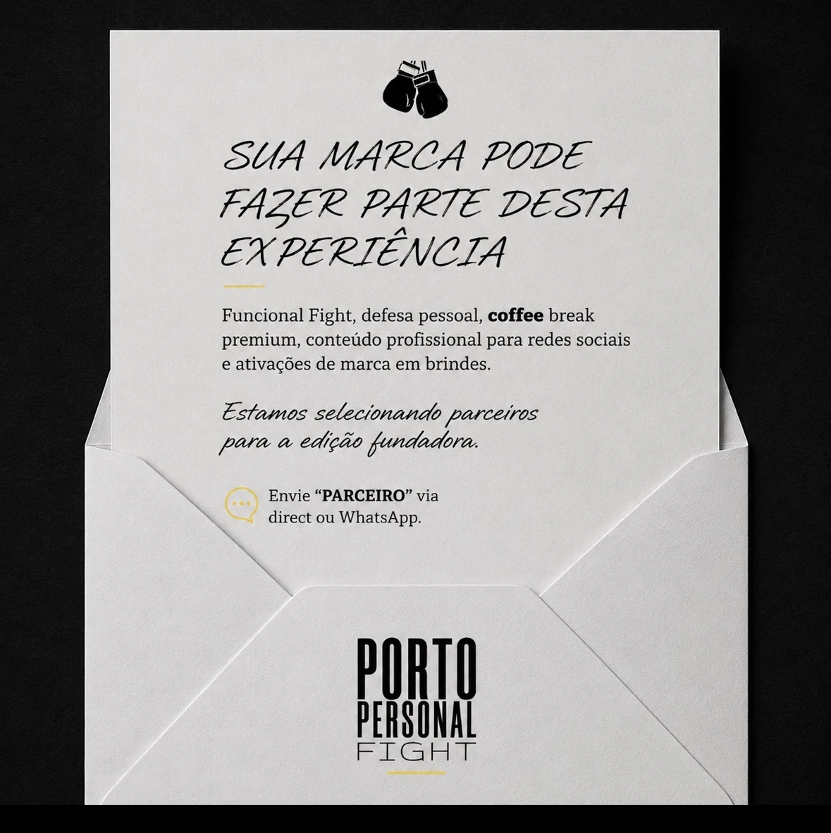 Convite para marcas patrocinarem o Porto Wellness Club